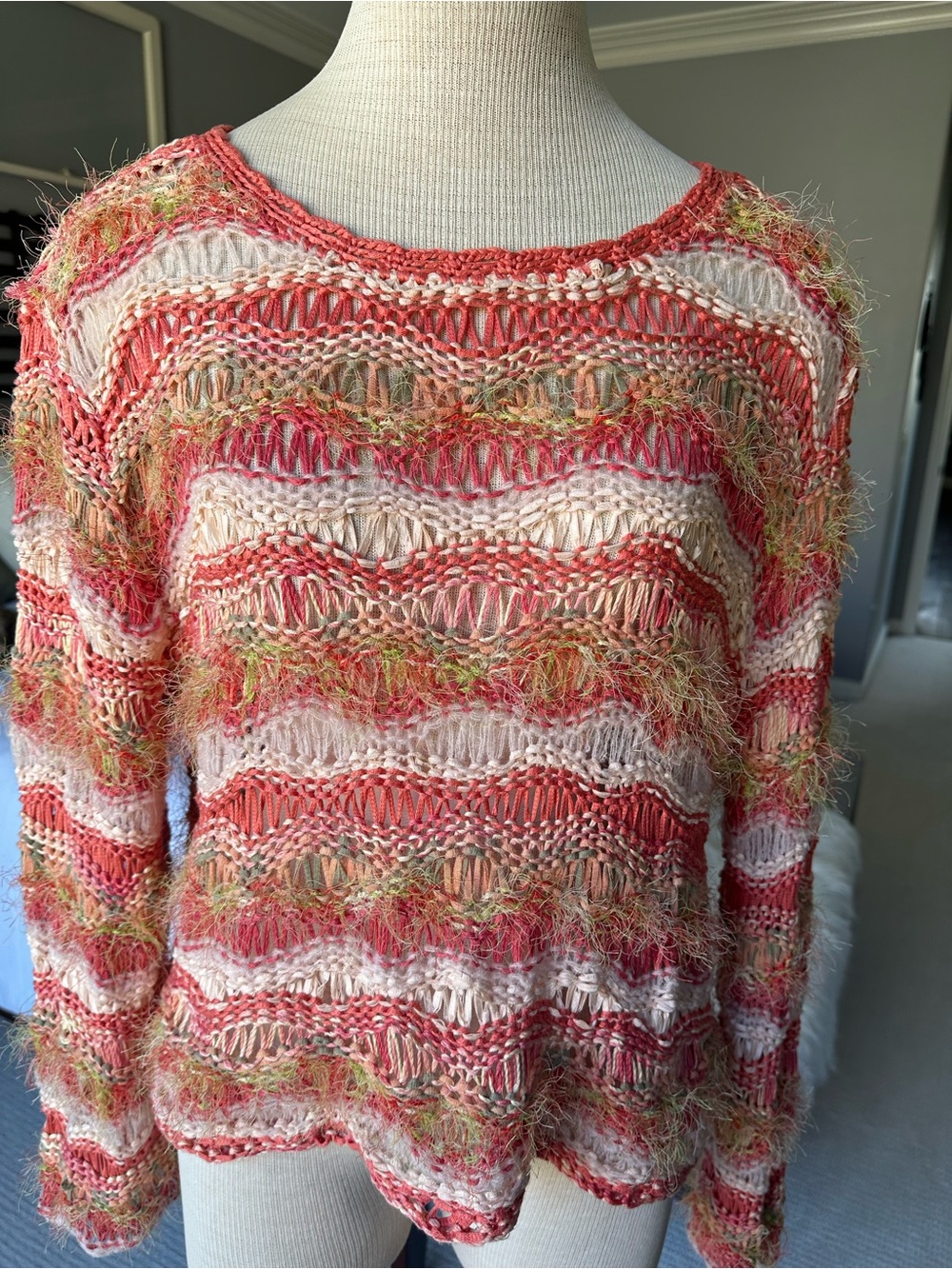J. Jill open-knit spring sweater, size large - Picture 6 of 11